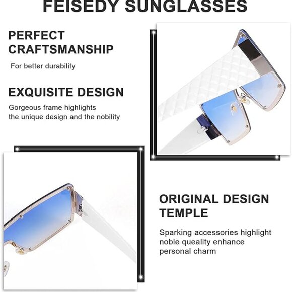 Gradient blue sparkly sunglasses - Picture 6 of 6